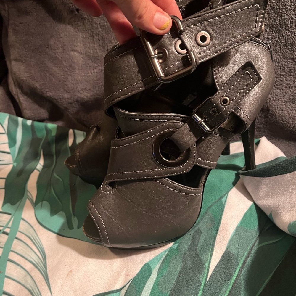 Grey Stappy Heels size 8